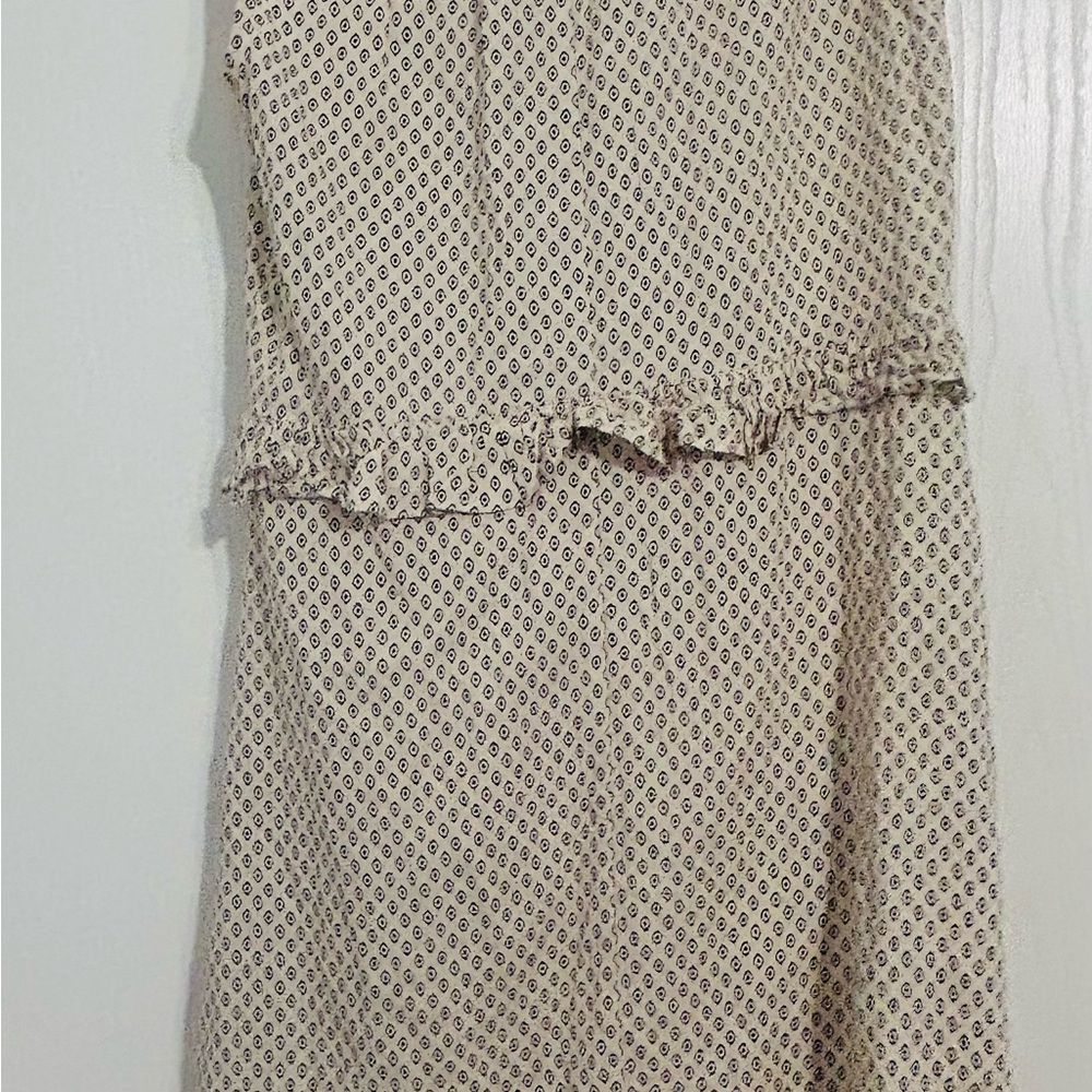 H&M Strapless Dress in Cream with Pattern